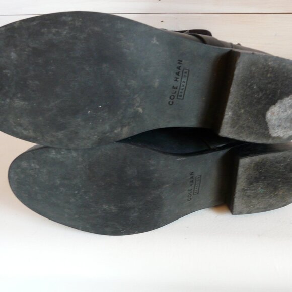 Women's Cole Haan Grand Os Leather and Fabric Black Knee High 7 - Picture 8 of 9